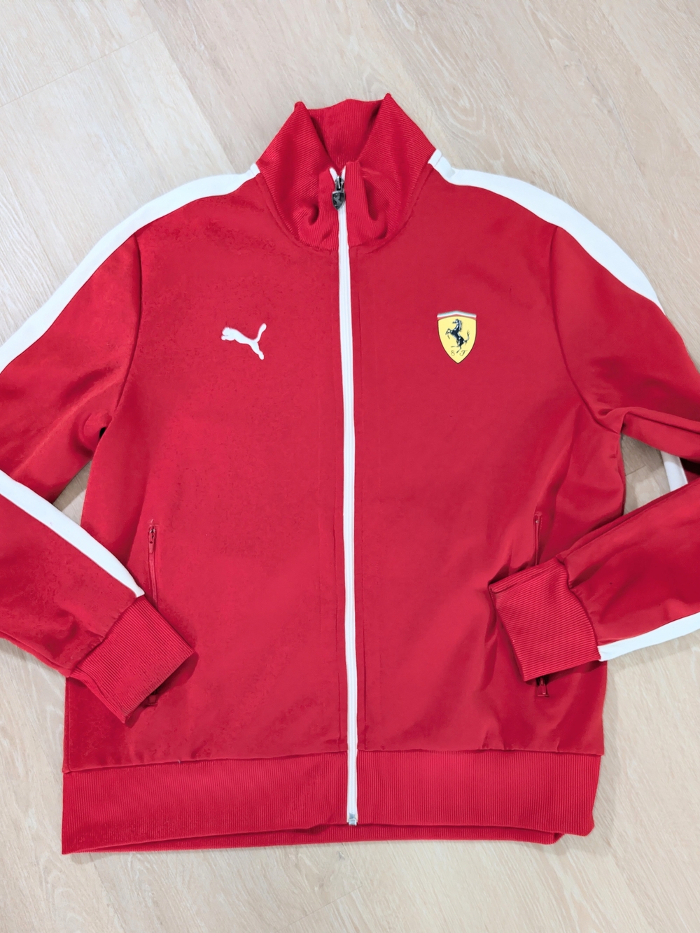 Ferrari F1 Puma Official Full Zip Track Jacket Red/White Stripe Size XL